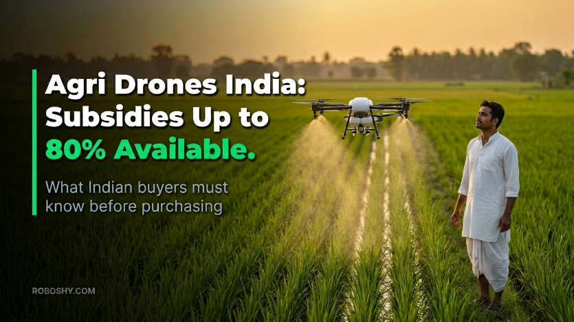 Agricultural drone spraying crops in India | Roboshy